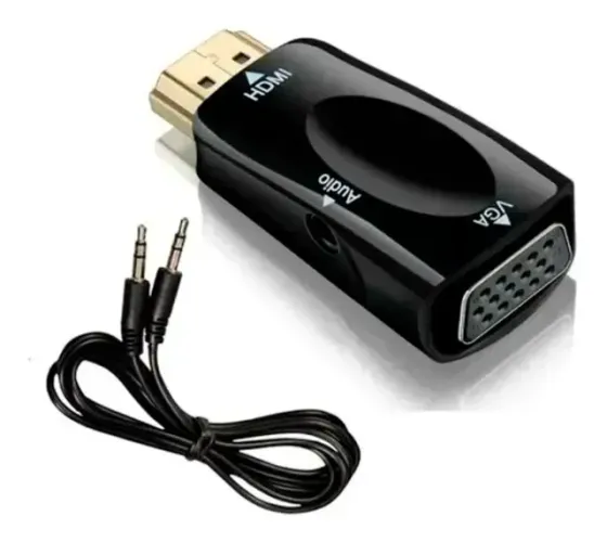 Adaptador Hdmi P/ Vga P2 Com Áudio P/ usar vídeo games Em Monitor