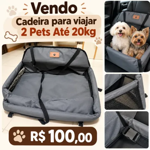 Cadeira para viajar 2 Pets Até 20kg 