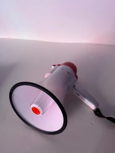 Megafone Croove Alto-falante portátil , Bullhorn com sirene, controle de volume, mini buzi
