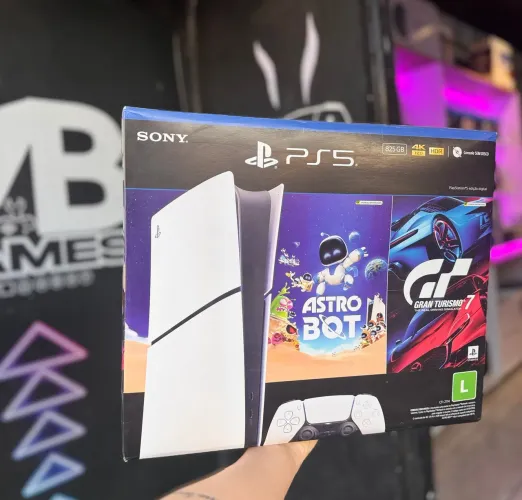 PS5 Slim Lacrado c/ Garantia e 2 jogos