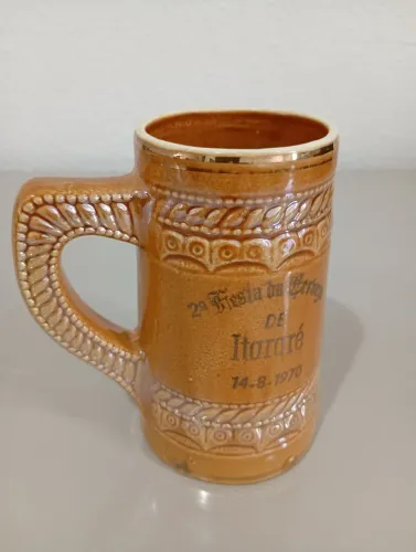 Caneca Chopp Antiga 1970 - 2ª Festa da Cerveja Itararé SP - Cerâmica São Joaquim