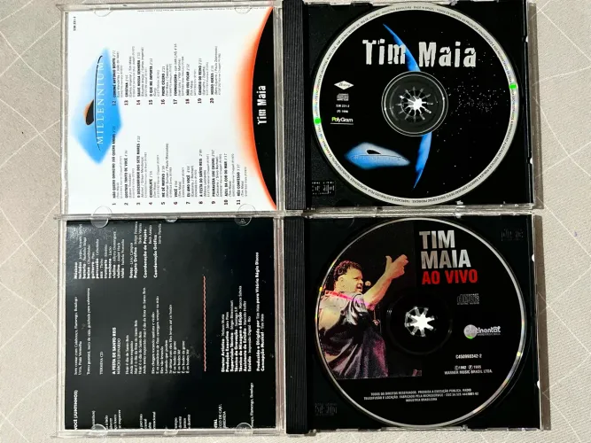 Kit 2 CDs Tim Maia Coletânea Millennium + Tim Maia Ao Vivo Original)