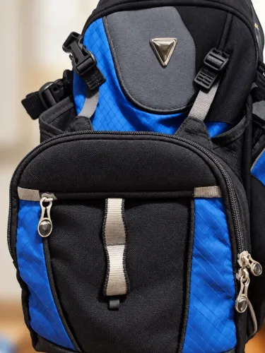 Mochila Bagaggio azul preta e cinza