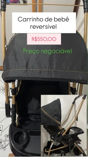Carrinho de passeio para bebê reversível