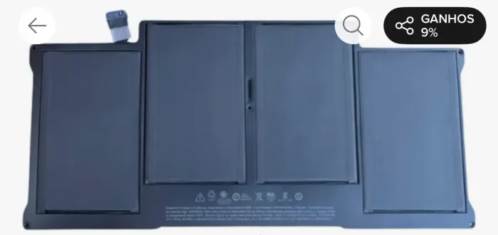 Bateria P Macbook Air 13 A1496 A1466 2013 2014 2015 Apple Bateria Preto