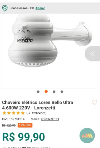 Chuveiro elétrico lorenzeti