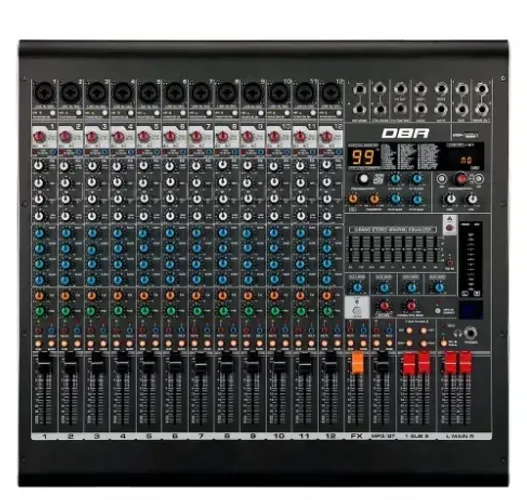 DM12 USB Mesa de Som Analógica 12 Canais DBR