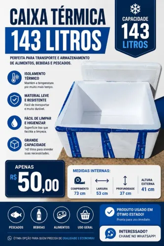 Caixa de isopor 143 litros