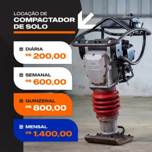 Aluguel de Compactador de Solo  (Sapo, Pula Pula)
