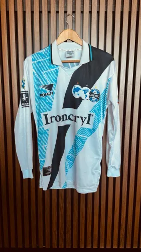 camisa grêmio 1996 branca manga longa - tamanho g (veste m) - nº 7 paulo nunes