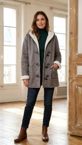 Casaco Suede com Teddy novo.