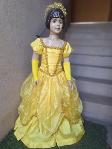 Vestido Bela da fera luxo infantil