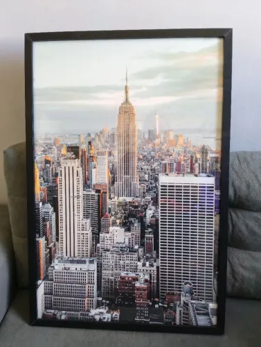 Quadro nova York com moldura de vidro