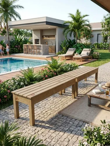 Banco Reforçado ripado 138x42x45