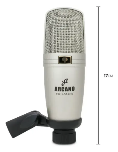 Microfone Condensador USB Arcano Palli-Gray-U Unidirecional