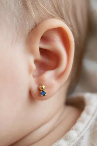 Brinco Infantil Ponto de Luz Azul