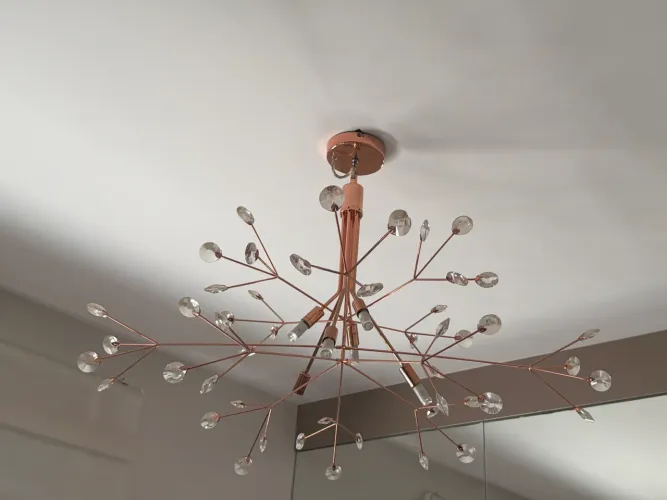 Lustre de cobre com cristais até 10x s/juros