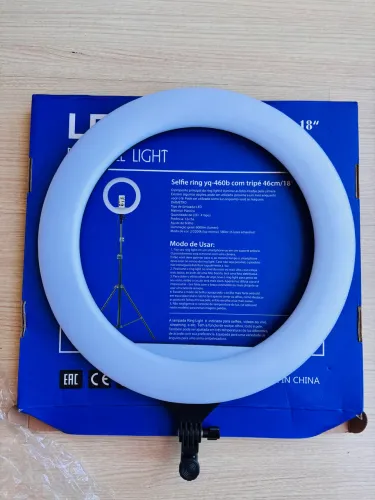 Ring Light LED 18 Profissional com Tripé e Controle Remoto - Excelente Estado