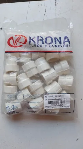 90 PACOTES - LUVA REDUÇÃO KRONA C/ ROSCA BRANCA C/ 25 REF. 0285