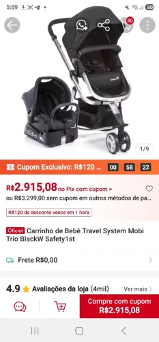 Carrinho  de bebe Moisés 