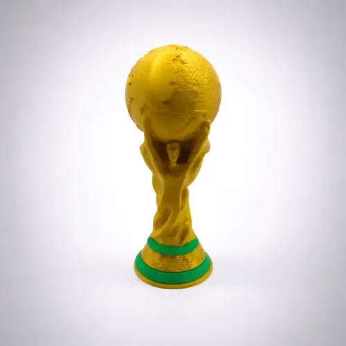 Taça da Copa Decorativa em Plástico 10cm - Troféu Futebol Colecionável