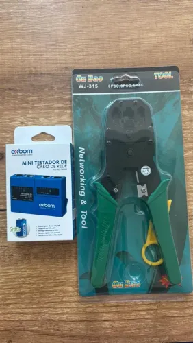 Kit Alicate Crimpador + Mini Testador De Cabo De Internet