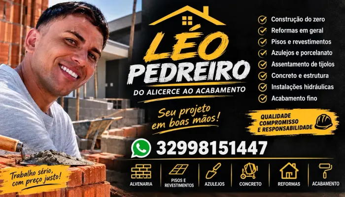 Pedreiro responsável ético, profissional
