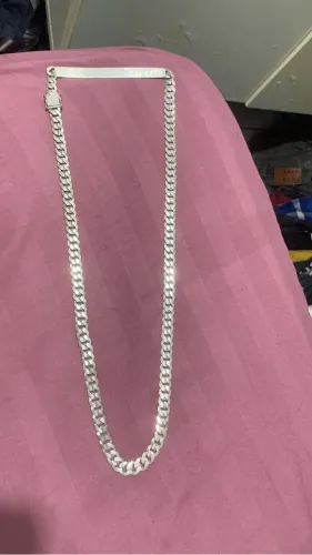 Corda de prata 10mm com 18cm nova