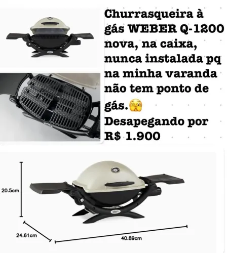 Churrasqueira Weber Q-1200 Gás - Apenas Retirada no Paiva