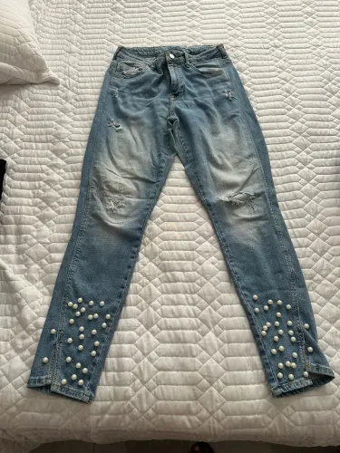 Calça Jeans - Pérolas