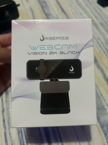 Webcam Rise Mode Vision 2K Black 30FPS - Nova, sem uso