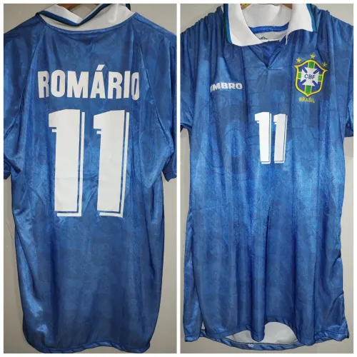 Camisa Retrô Brasil 1994 Azul - Romário #11 | Tamanho GG