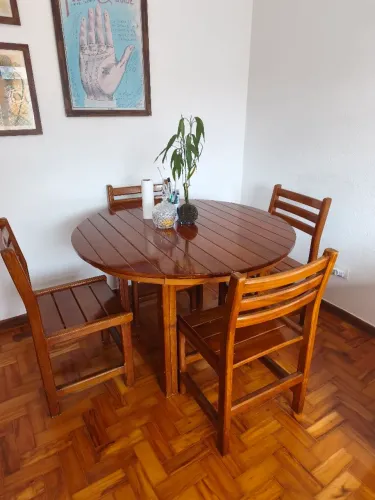 Mesa Madeira + 4 cadeiras