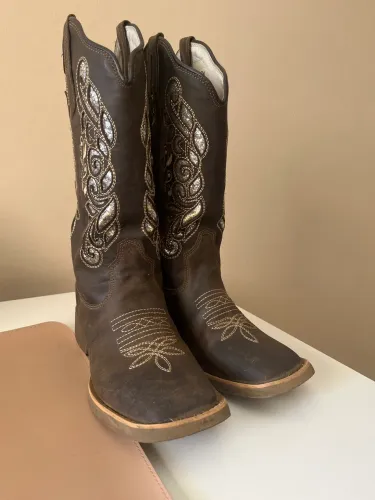 Bota feminina Francaboots original - couro legítimo - cano longo - n? 38