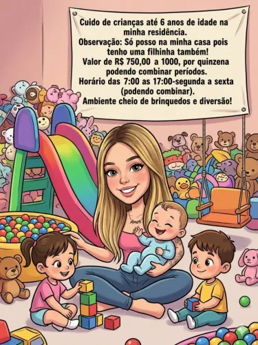 Babá de bebês e crianças até 6 anos 