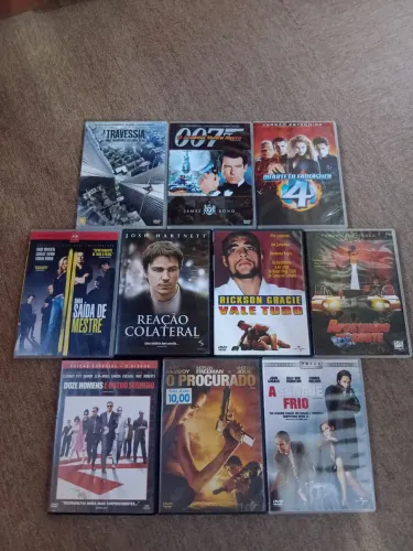DVDs filmes de ação 007, quarteto fantástico e outros