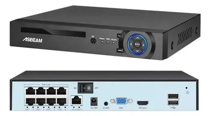 NVR ASECAM 4K PROFISSIONAL 8 CANAIS POE ONVIF (PRODUTO NOVO)