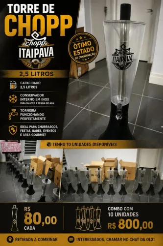 Torre de Chopp Itaipava 2,5L Original - Usada | Ótimo Estado