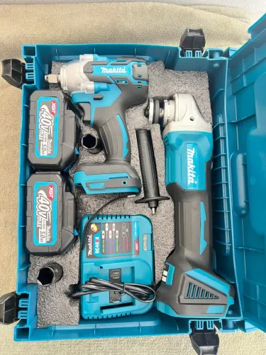 Kit makita XGT chave de impacto + esmilhadeira a bateria 