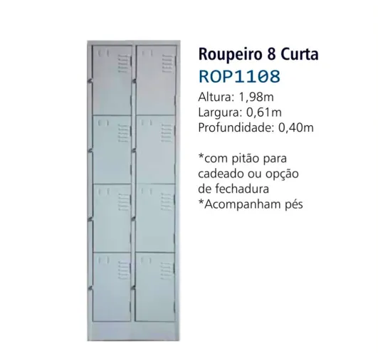 Roupeiro 8 portas curtas