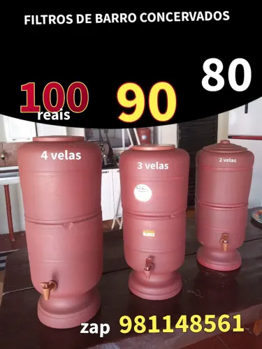 FILTROS de Barro 4 velas 2velas partir 80rs... TODOS BEM CONCERVADOS PRONTOS PRÁ USAR