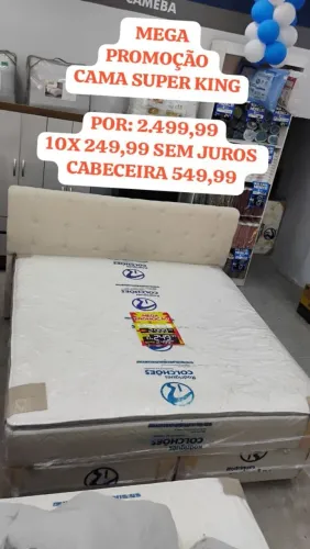 CONJUNTO CAMA SUPER KING 193X203 ORTOPÉDICA ESPESSURA CONVENCIONAL FLEXÍVEL DE POLIURETANO