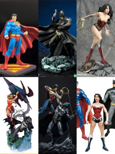 ACTION FIGURES BATMAN, SUPERMAN, MULHER MARAVILHA,SPIDERMAN, IRON STUDIOS, MARVEL SELECT