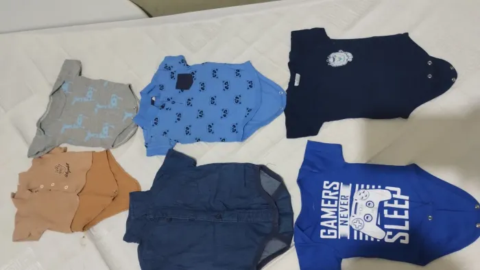 Lote de bodys veste até 7 meses