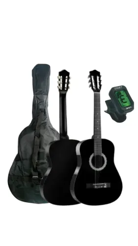 Kit Violão Acústico Bravo An100 Clássico Nylon Cor Black + Capa MXT + Afinador