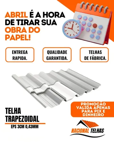 Telha sanduíche x telha X telha com eps 30mm