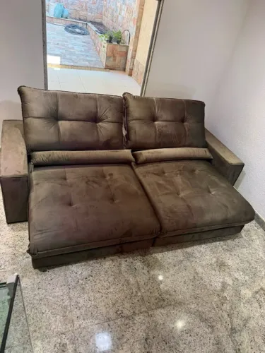 Sofá Coliseu Retrátil Reclinável 2,90m Pillow 30cm Premium Aconchegante