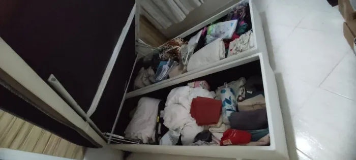 Cama box bau ortobom com colchão.