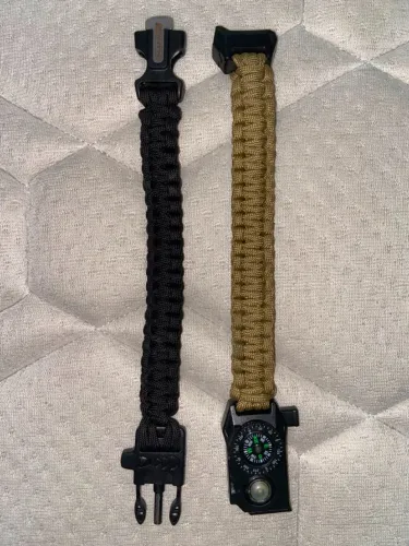 pulseiras paracord sobrevivência pederneira bússola