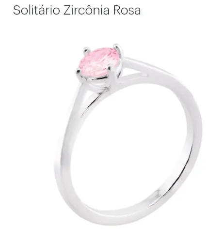 Aliança Solitário Prata 925